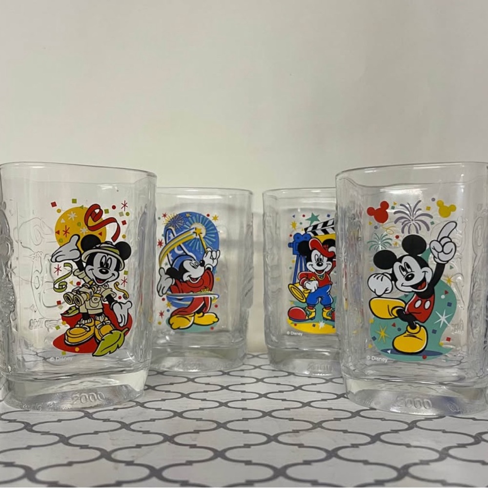Disney Mickey Mouse Glass tumbler Collection from 2000